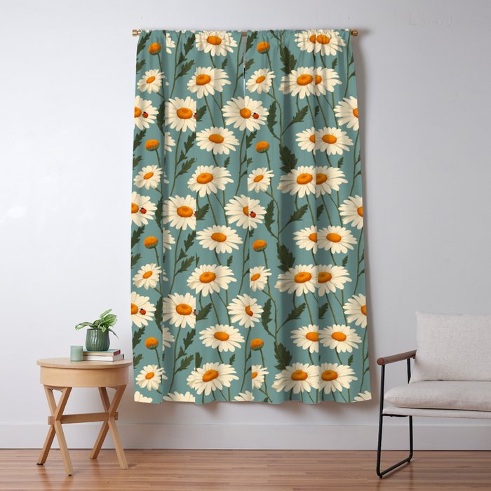 Charming Daisies with Ladybug Window Curtain Gallery Image 5