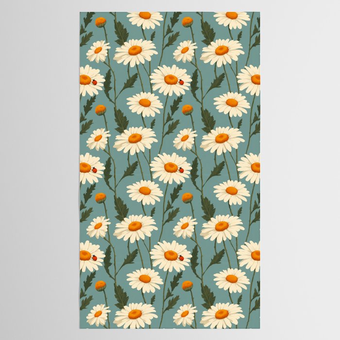 Charming Daisies with Ladybug Tablecloth Gallery Image 2