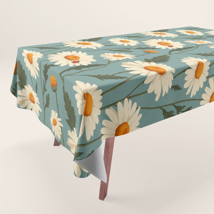 Charming Daisies with Ladybug Tablecloth Gallery Image 1
