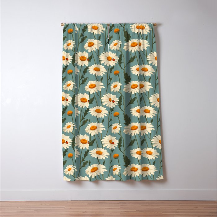 Charming Daisies with Ladybug Window Curtain Gallery Image 3
