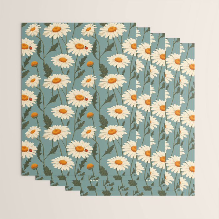 Charming Daisies with Ladybug Wrapping Paper Gallery Image 3