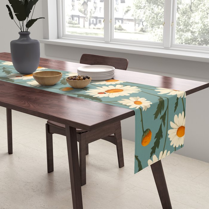 Charming Daisies with Ladybug Table Runner Gallery Image 2