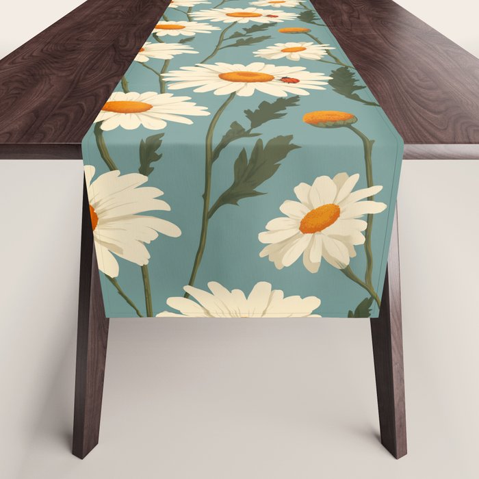Charming Daisies with Ladybug Table Runner Gallery Image 1