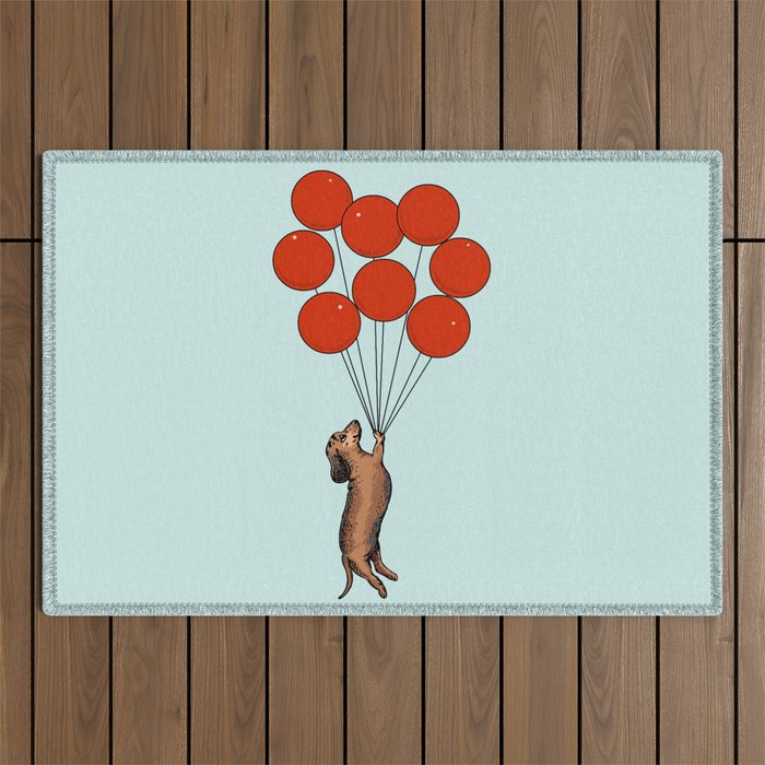 I Believe I Can Fly Dachshund Outdoor Rug Gallery Image 1