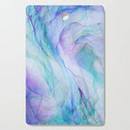 Pastel Violet Turquoise Abstract Ink Painting Cutting Board Gallery Image 1