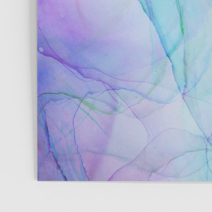 Pastel Violet Turquoise Abstract Ink Painting Poster Gallery Image 3