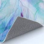 Pastel Violet Turquoise Abstract Ink Painting Rug Gallery Image 4