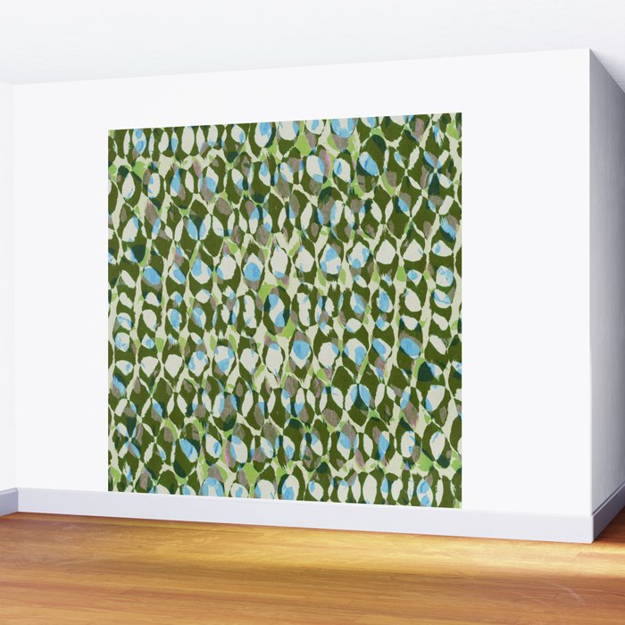 Pure Strokes #3 / Green & Blue Wall Mural Gallery Image 2