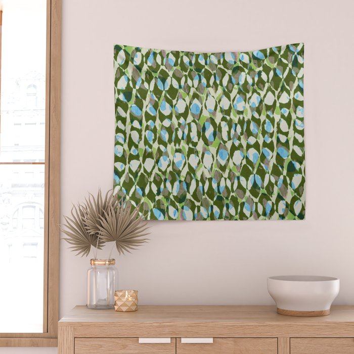 Pure Strokes #3 / Green & Blue Wall Tapestry Gallery Image 2