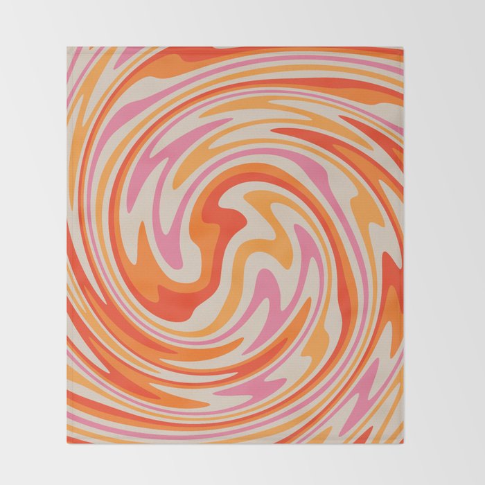 70s Retro Swirl Color Abstract Throw Blanket Gallery Image 2