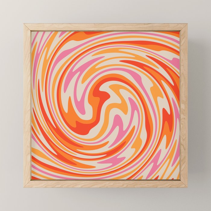 70s Retro Swirl Color Abstract Mini Art Print Gallery Image 1