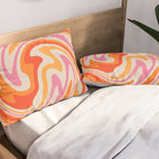 70s Retro Swirl Color Abstract Pillow Sham Gallery Image 2