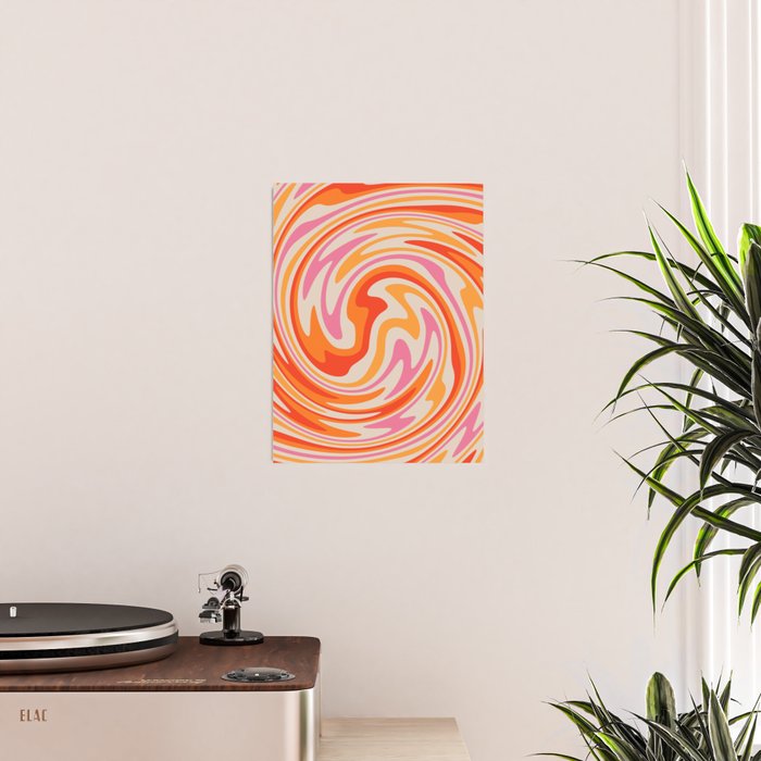70s Retro Swirl Color Abstract Poster Gallery Image 2