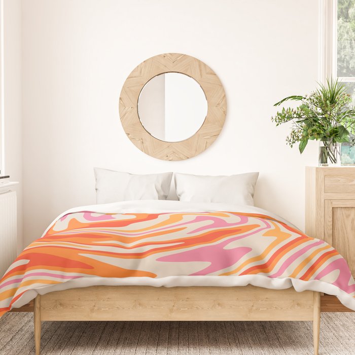 70s Retro Swirl Color Abstract Duvet Cover Gallery Image 3