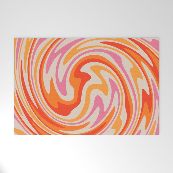 70s Retro Swirl Color Abstract Welcome Mat Gallery Image 1