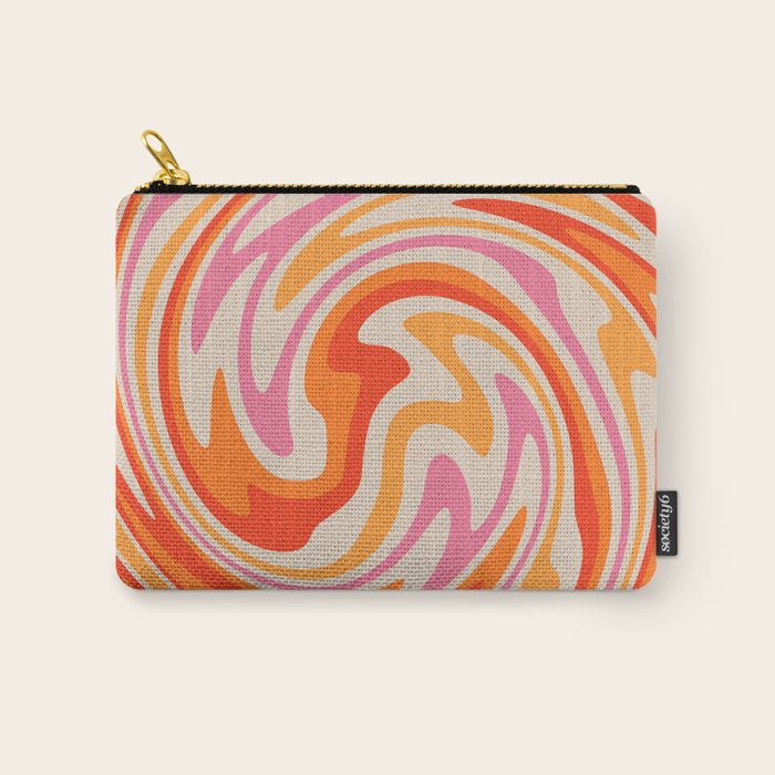70s Retro Swirl Color Abstract Carry All Pouch Gallery Image 1
