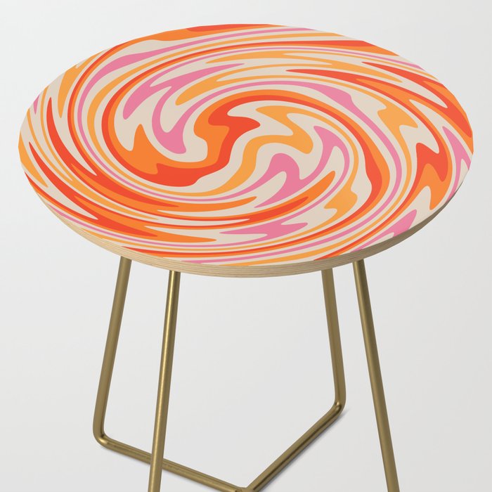 70s Retro Swirl Color Abstract Side Table Gallery Image 2