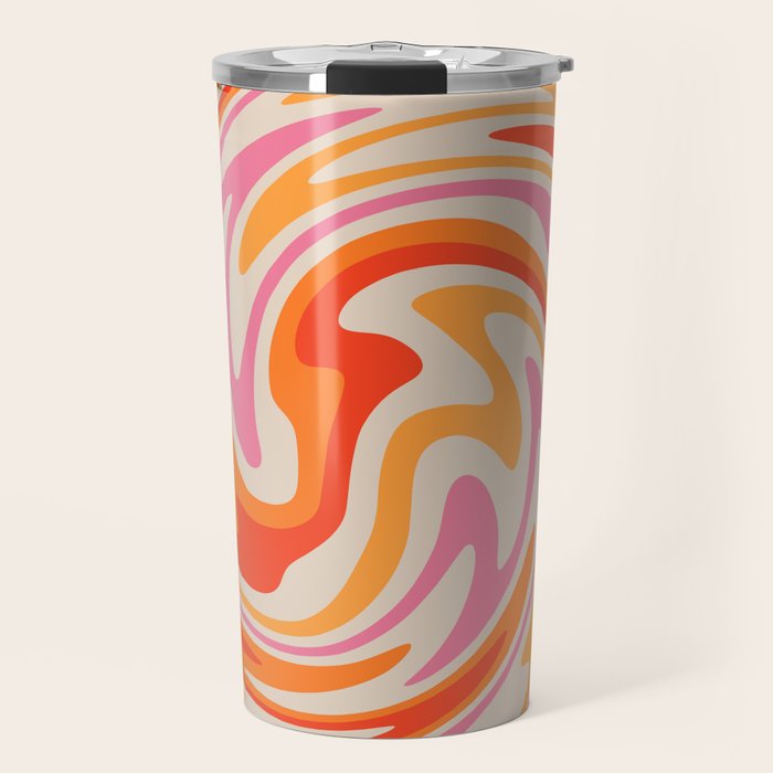 70s Retro Swirl Color Abstract Travel Mug Gallery Image 1