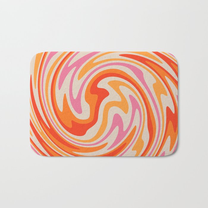 70s Retro Swirl Color Abstract Bath Mat Gallery Image 1