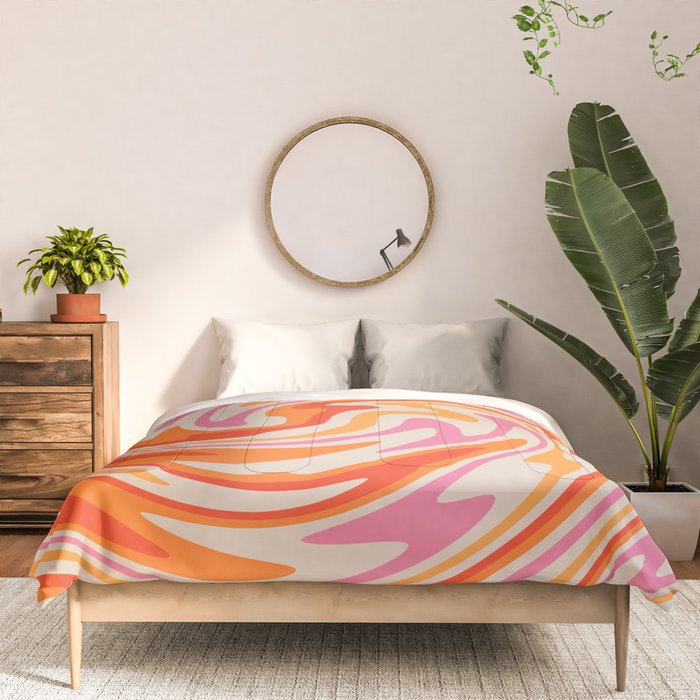 70s Retro Swirl Color Abstract Comforter Gallery Image 3