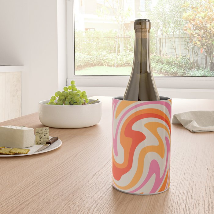 70s Retro Swirl Color Abstract Wine Chiller Gallery Image 4