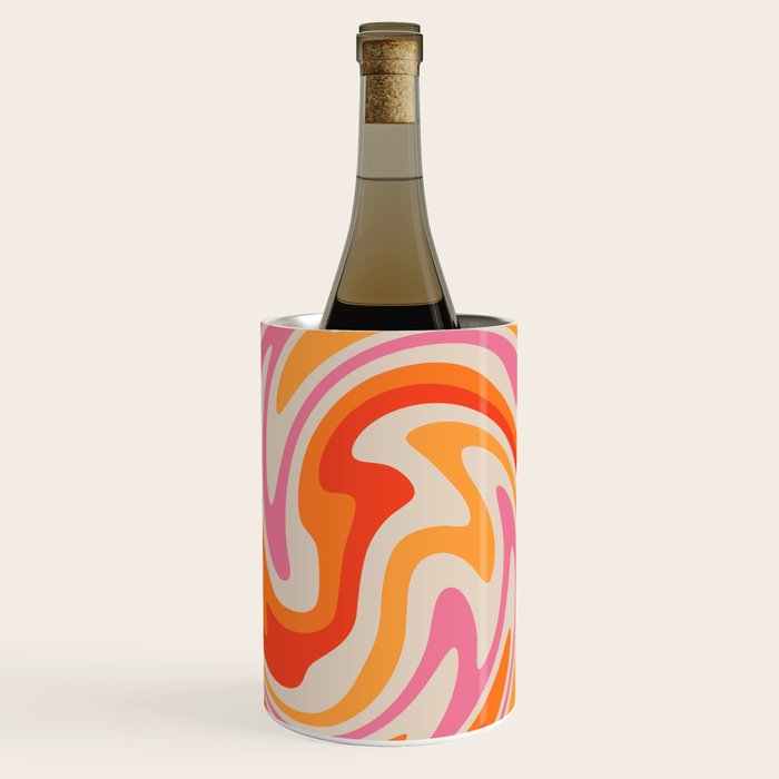 70s Retro Swirl Color Abstract Wine Chiller Gallery Image 1