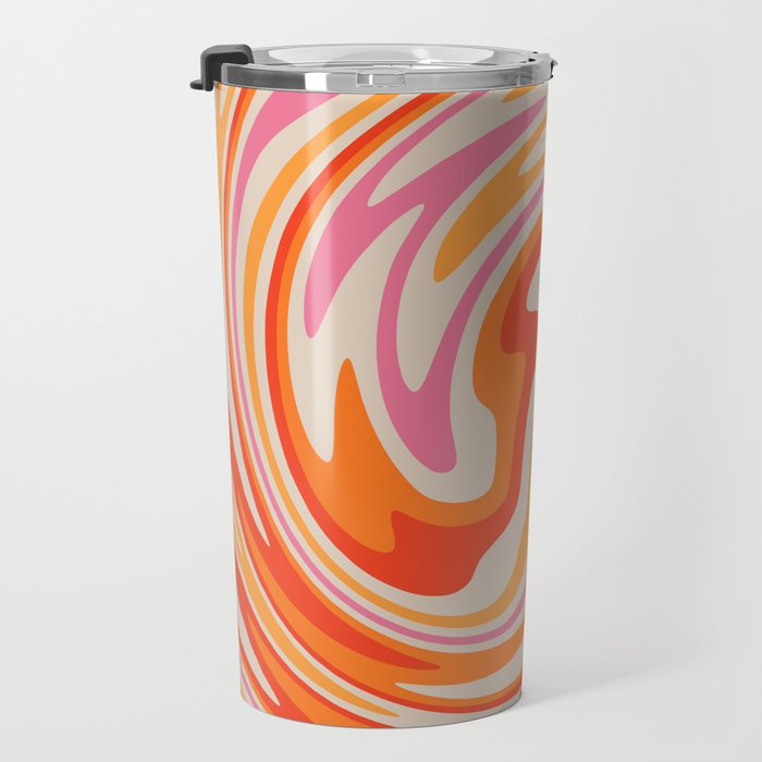 70s Retro Swirl Color Abstract Travel Mug Gallery Image 3
