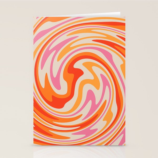 70s Retro Swirl Color Abstract Stationery Card Gallery Image 2