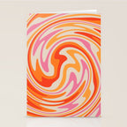 70s Retro Swirl Color Abstract Stationery Card Gallery Image 2