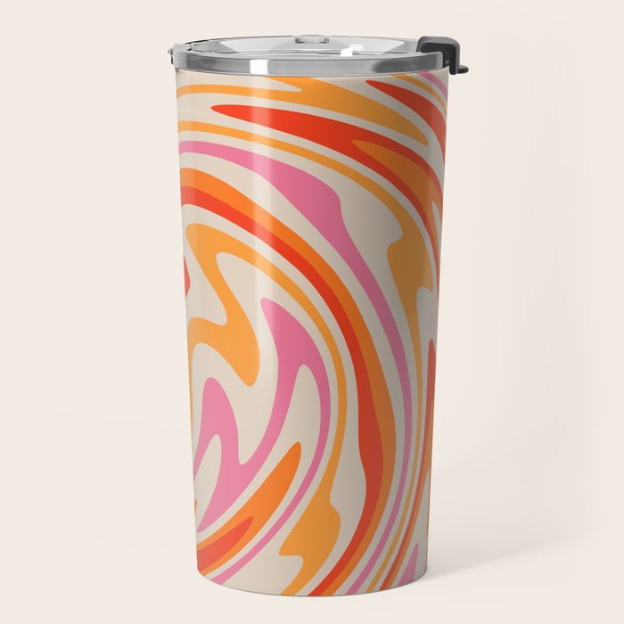 70s Retro Swirl Color Abstract Travel Mug Gallery Image 2