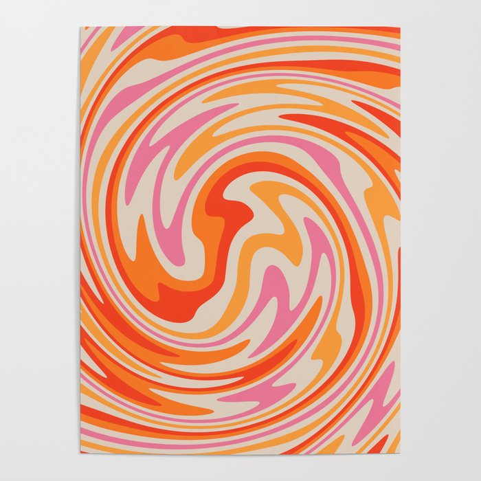 70s Retro Swirl Color Abstract Poster Gallery Image 4