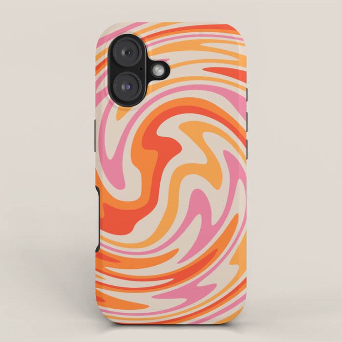 70s Retro Swirl Color Abstract iPhone Case Gallery Image 1