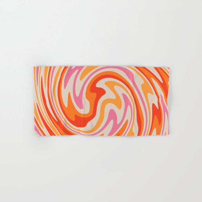 70s Retro Swirl Color Abstract Hand & Bath Towel Gallery Image 1
