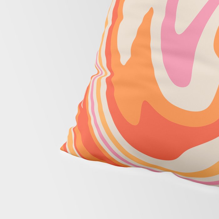 70s Retro Swirl Color Abstract Pillow Sham Gallery Image 4