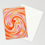 70s Retro Swirl Color Abstract Stationery Card Gallery Image 2