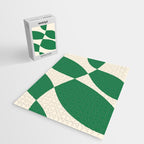Abstract Mid-Century Composition in Green & Off White Jigsaw Puzzle Gallery Image 2