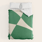 Abstract Mid-Century Composition in Green & Off White Duvet Cover Gallery Image 6