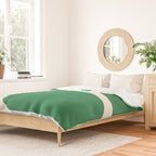 Abstract Mid-Century Composition in Green & Off White Duvet Cover Gallery Image 2