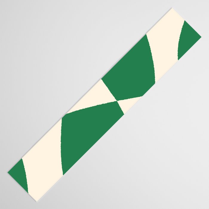 Abstract Mid-Century Composition in Green & Off White Table Runner Gallery Image 3