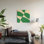 Abstract Mid-Century Composition in Green & Off White Wood Wall Art Gallery Image 2