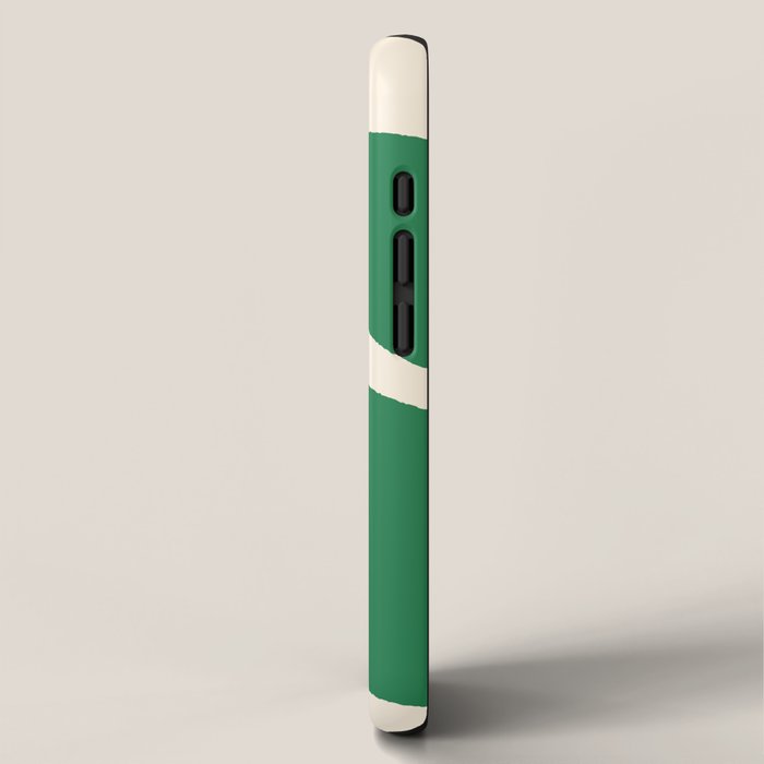 Abstract Mid-Century Composition in Green & Off White iPhone Case Gallery Image 2