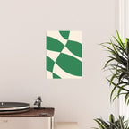 Abstract Mid-Century Composition in Green & Off White Poster Gallery Image 2