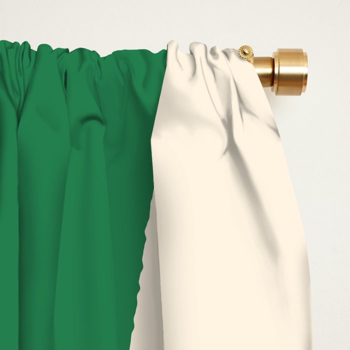 Abstract Mid-Century Composition in Green & Off White Window Curtain Gallery Image 2