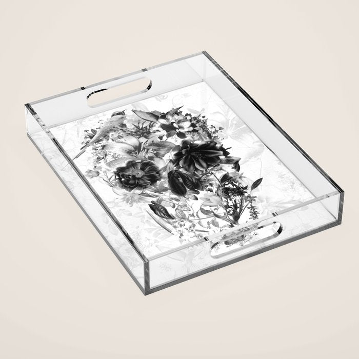 New Skull Light B&W Acrylic Tray Gallery Image 1