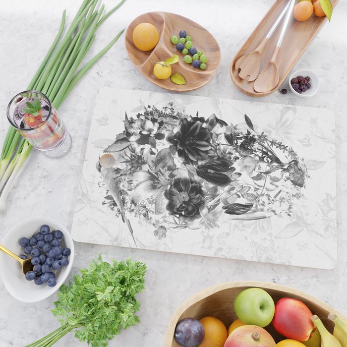 New Skull Light B&W Cutting Board Gallery Image 2
