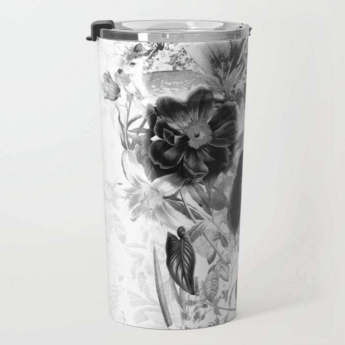 New Skull Light B&W Travel Mug Gallery Image 3