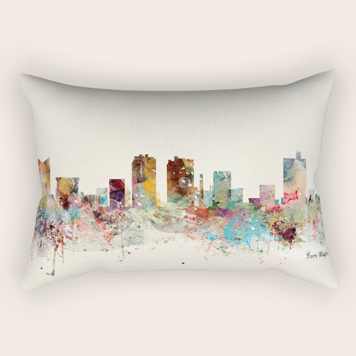 fort worth skyline Rectangular Pillow Gallery Image 1