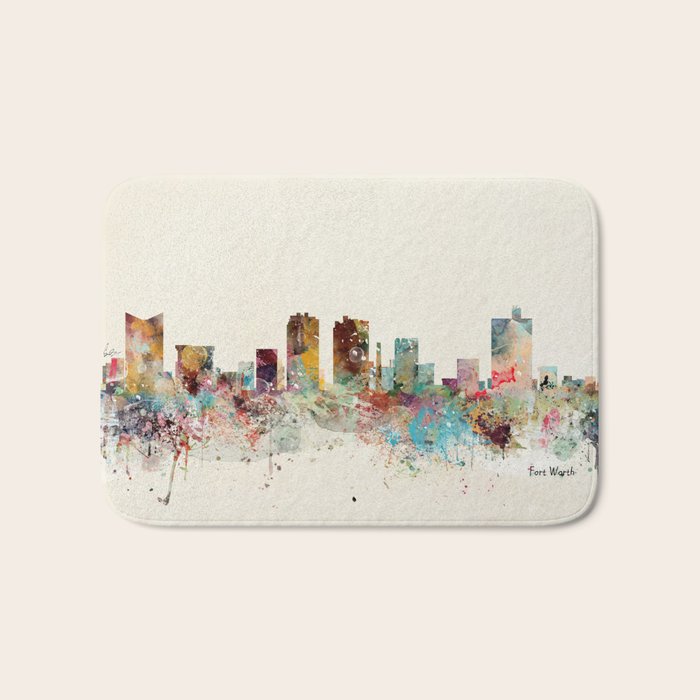 fort worth skyline Bath Mat Gallery Image 1