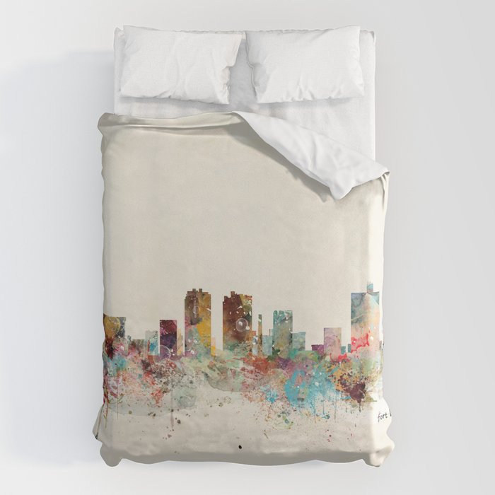 fort worth skyline Duvet Cover Gallery Image 6