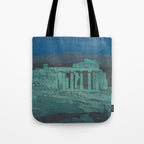 Hiroshi Yoshida, Acropolis Ruins, Athens At Night - Vintage Japanese Woodblock Print Art Tote Bag Gallery Image 1